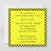 NYC Skyline Etched ESB Checkered Taxi 2 Sweet 16 Einladung (Rückseite)