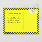 NYC Skyline Etched ESB Checkrd Taxi Rett Date Ankündigungspostkarte (Rückseite)