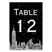 NYC Skyline Etched Starry DIY BG Tischnummer (Vorderseite)
