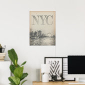NYC-Skyline-Fähre Blick mit Empire State Building Poster (Heimbüro)