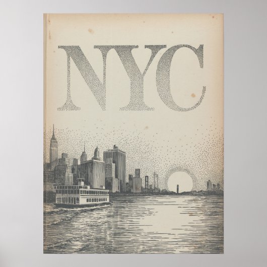 NYC-Skyline-Fähre Blick mit Empire State Building Poster (Vorne)