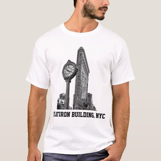 NYC Skyline: Flatiron Gebäude & Uhr T-Shirt (Vorderseite)
