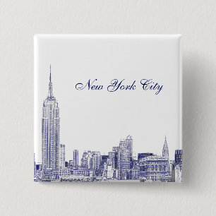 NYC-Skyline geätzt 01 Blau Button