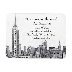 NYC-Skyline geätzt 01 Save-the-Date Magnet