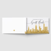NYC Skyline Gold New York Hochzeit in Urlaubsort Gästebuch (Voll)
