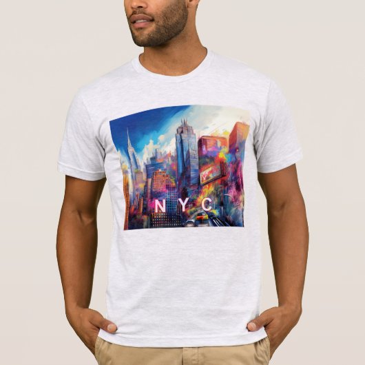NYC Skyline Graffiti Art T-Shirt (Vorderseite)