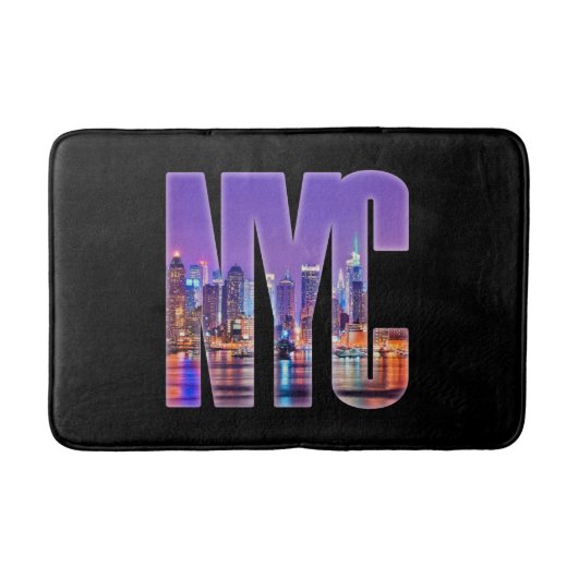 NYC Skyline (hell) Badematte (Vorderseite)