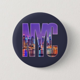 NYC Skyline (hell) Button