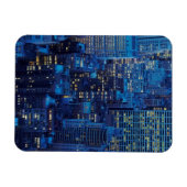 NYC Skyline, Hochwinkel bei Dämmerung Magnet (Horizontal)