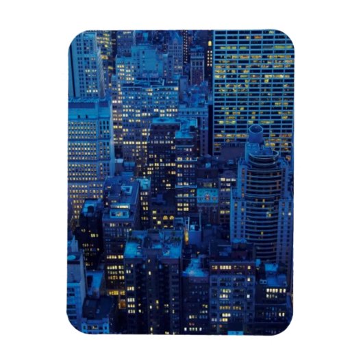 NYC Skyline, Hochwinkel bei Dämmerung Magnet (Vertikal)