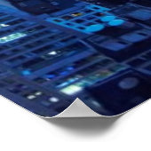 NYC Skyline, Hochwinkel bei Dämmerung Poster (Ecke)