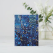 NYC Skyline, Hochwinkel bei Dämmerung Postkarte (Stehend Vorderseite)