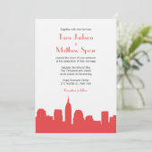 NYC Skyline-Hochzeits-Einladung Einladung (Stehend Vorderseite)