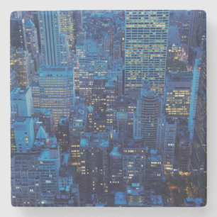 NYC Skyline, hohe Winkelsicht an der Dämmerung Steinuntersetzer