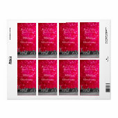 NYC Skyline Hot Pink Red Heart Wine Label (Vorne)