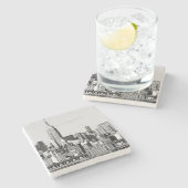 NYC Skyline II Steinuntersetzer (Seitenansicht)