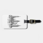 NYC Skyline Illustration with Statue of Liberty Gepäckanhänger (Vorderseite horizontal)