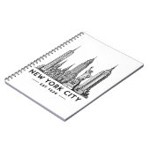 NYC Skyline Illustration with Statue of Liberty Notizblock (Linke Seite)