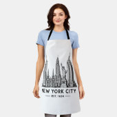 NYC Skyline Illustration with Statue of Liberty Schürze (Getragen)