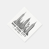 NYC Skyline Illustration with Statue of Liberty Serviette (Ecke)