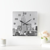 NYC Skyline IV Quadratische Wanduhr (Zuhause)