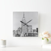 NYC Skyline IV Quadratische Wanduhr (Zuhause)