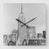 NYC Skyline IV Quadratische Wanduhr (Vorderseite)