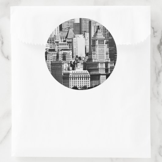 NYC Skyline IX Runder Aufkleber (Tasche)