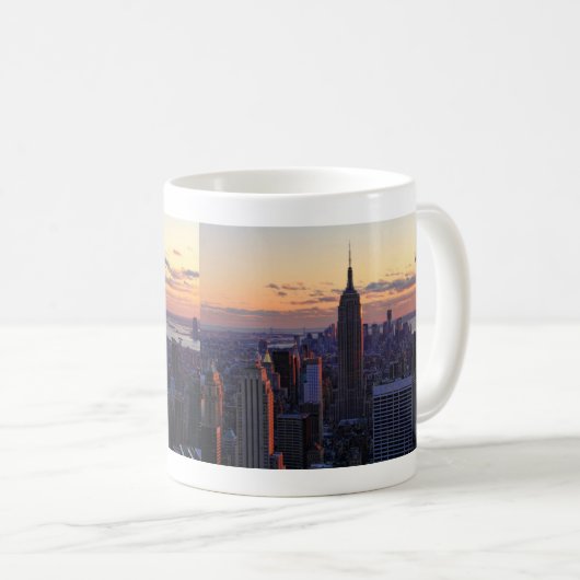 NYC Skyline kurz vor Sonnenuntergang Kaffeetasse (VorderseiteRechts)