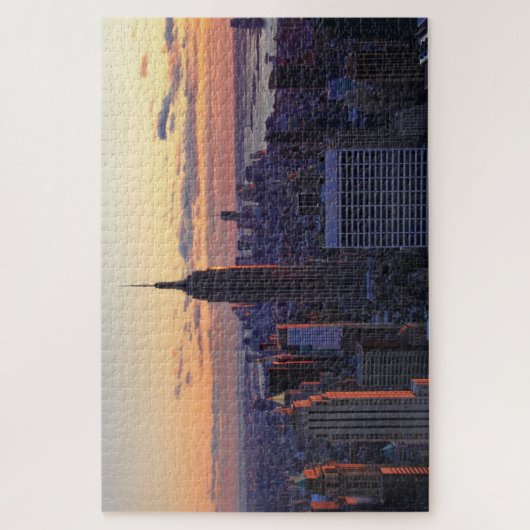 NYC Skyline kurz vor Sonnenuntergang Puzzle (Vertikal)