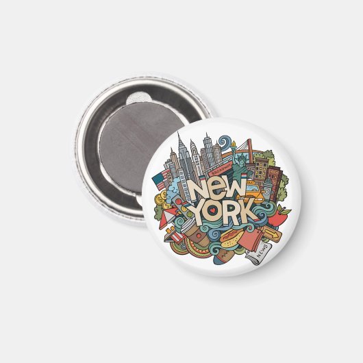 NYC Skyline Magnet (Vorderseite/Rückseite)