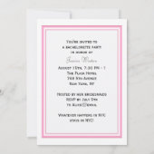 NYC Skyline Pink Silhouette #2 DIY Bachelorette Einladung (Rückseite)