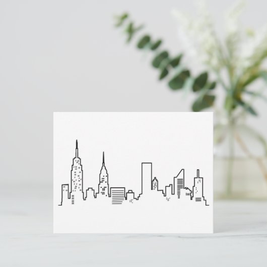 NYC Skyline Postcard Postkarte (Stehend Vorderseite)