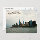 NYC Skyline, RAGEN EINE Postkarte hoch (Vorne/Hinten)