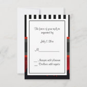 NYC Skyline Sil Red Sky Blk Whit Stripe P UAWG RSVP Karte (Rückseite)