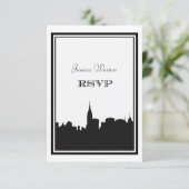 NYC Skyline Silhouette #2 DIY UAWG RSVP Karte (Stehend Vorderseite)