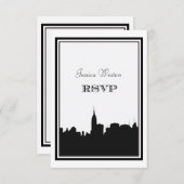 NYC Skyline Silhouette #2 DIY UAWG RSVP Karte (Vorne/Hinten)