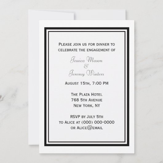 NYC Skyline Silhouette #2 DIY Verlobung Einladung (Rückseite)