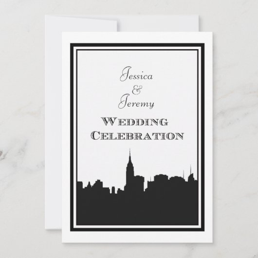 NYC Skyline Silhouette #2 DIY Wedding Invite Einladung (Vorderseite)