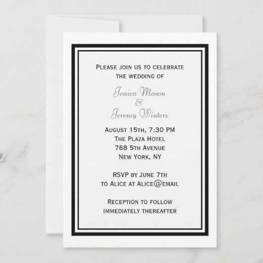 NYC Skyline Silhouette #2 DIY Wedding Invite Einladung (Rückseite)