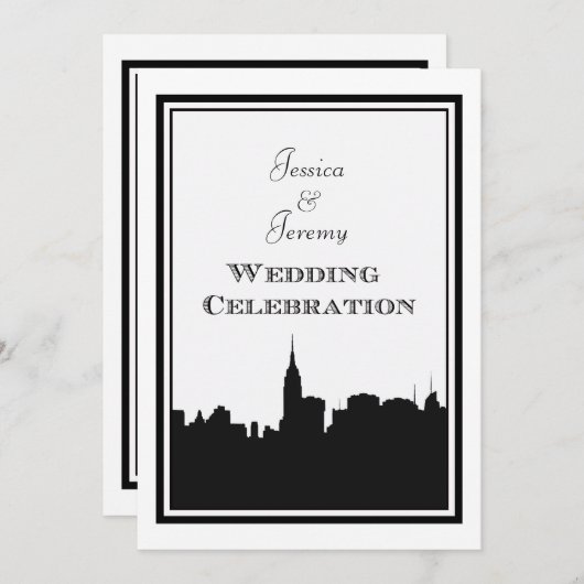 NYC Skyline Silhouette #2 DIY Wedding Invite Einladung (Vorne/Hinten)
