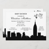 NYC Skyline Silhouette Baby Showstorch Einladung (Vorne/Hinten)