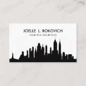 NYC Skyline Silhouette Black & White Generic Visitenkarte (Vorderseite)