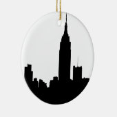 NYC Skyline Silhouette, Emp St Bldg #1 Keramik Ornament (Rechts)