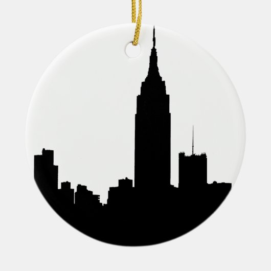 NYC Skyline Silhouette, Emp St Bldg #1 Keramik Ornament (Vorne)
