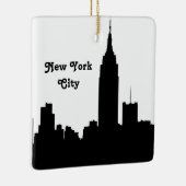 NYC Skyline Silhouette, Emp Staat Bldg #1 T Keramikornament (Rechts)