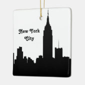 NYC Skyline Silhouette, Emp Staat Bldg #1 T Keramikornament (Links)