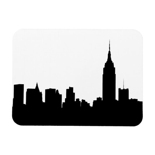 NYC Skyline Silhouette, Empire State Bldg #1 Magnet (Horizontal)