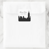 NYC Skyline Silhouette, Empire State Bldg #1 Quadratischer Aufkleber (Tasche)