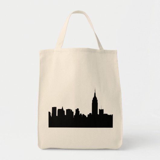 NYC Skyline Silhouette, Empire State Bldg #1 Tragetasche (Vorne)